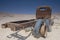 Remains of an old abandoned truck in the desert