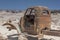 Remains of an old abandoned truck in the desert