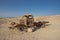 Remains of an old abandoned truck in the desert