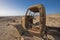 Remains of an old abandoned truck in the desert