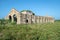 Remains of old heritage stone structure of abandoned steam locomotive shed in Mandapam,Tamil Nadu,India