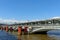 Remains of old and the new railway bridge at Blackfriars