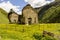 Remains of old ruined georgian church, Dartlo village, Tusheti, Georgia