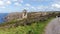 The remains of old tin and copper mines on the cliffs of Cornwall UK