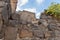 Remains  of the outer walls on the ruins of the great Hospitaller fortress - Belvoir - Jordan Star - located on a hill above the