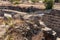 Remains  of the outer walls on the ruins of the great Hospitaller fortress - Belvoir - Jordan Star - located on a hill above the