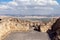 Remains  of the outer walls on the ruins of the great Hospitaller fortress - Belvoir - Jordan Star - located on a hill above the