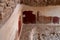 Remains  of paintings on the walls of internal buildings in the ruins of the Masada - is a fortress built by Herod the Great on a