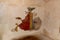 Remains  of paintings on the walls of internal buildings in the ruins of the Masada - is a fortress built by Herod the Great on a