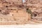 Remains of the palace of the pharaohs daughter the Qasr al-Bint carved by the Nabatean craftsmen in the Nabatean Kingdom of Petra