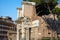 Remains of the peristyle of the Temple of Minerva. Trajan\'s Forum, Rome, Italy.