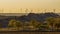 Remains of rammed earth Great Wall. At sunrise