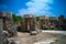 Remains Remains of tribune Hippodrome in ancient columns excavation site in Tyre, Lebanon