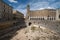 Remains of Roman amphitheatre in Piazza Sant`Oronzo, in the centre of the historic city of Lecce, Puglia, Southern Italy.