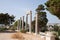 Remains of Roman columns. View of the Roman ruins of Byblos. Byblos, Lebanon