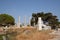 Remains of Roman columns. View of the Roman ruins of Byblos. Byblos, Lebanon