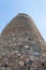 Remains of the round tower in the ruins of the Smederevo fortress, standing on the banks of the Danube River in Smederevo town in