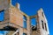 Remains of the ruined Wardens House in Alcatraz Island Prison San Francisco California. This is residence of the warden of the