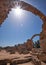 The remains of  Saranta Kolones castle. Paphos Archaeological Park. Cyprus