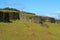 The Remains of Stone Houses at Orongo Village, Archaeological site of Ceremonial Center on Easter Island, Chile