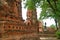 The Remains of Structures and Buddha Image in Wat Mahathat Ancient Temple, Ayutthaya, Archaeological site in Thailand