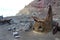 Remains of a sulfur mine in the crater of White Island volcano, Bay of Plenty, New Zealand