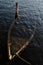 Remains of sunken fishing boat in croatian marina