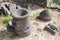 The remains of tools on the ruins of the ancient Jewish city of Gamla on the Golan Heights destroyed by the armies of the Roman Em