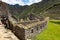 Remains of walls in the ancient city of Machu Picchu, Peru.