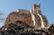 Remains of walls and buildings in the Yehiam fortress