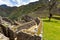 Remains of walls from a house in the ancient city of Machu Picchu, Peru.