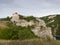 Remains of the walls of the old fortress Bocac on the rocky bank on top of canyon of the river Vrbas near Banja Luka
