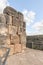 The remains of walls of upper watchtower in ruins of residence of Grand Masters of Teutonic Order in ruins of castle of Crusader