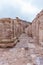 Remains of West Corridor of Roman Temple in Petra. Near Wadi Musa city in Jordan