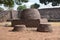Remants of Votive stupas nearby. Sanchi monuments, World Heritage Site,