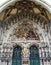 The remarkable sculpture, the Last Judgment, carved over the main entrance of St. Vincent Cathedral Munster Kirche at Munsterpla