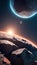 A Remarkable View Of A Planet With A Moon And A Star In The Background AI Generative