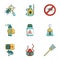 Remedy from insects icons set, cartoon style