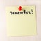 Remember note on paper post it