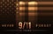 Remembering 21 years of Nine Eleven Incident with United States Flag and stars. Patriot Day of USA Wallpaper