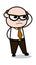 Remembering - Retro Cartoon Office old Boss Man Vector Illustration