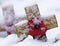 Remembrance Cross With Poppy In The Snow