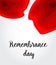 Remembrance day of Canada poppy flowers background.