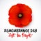 Remembrance day vector poster design with lettering