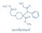 Remifentanil anaesthetic and analgesic drug molecule. Skeletal formula.