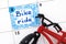 Reminder Bike ride in calendar with bicycle toy