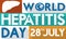 Reminder Date and Commemorative Elements of World Hepatitis Day, Vector Illustration