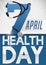 Reminder Date with Tangled Stethoscope and Sign for Health Day, Vector Illustration