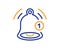 Reminder line icon. Notice bell sign. Vector