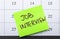 Reminder note about job interview on calendar